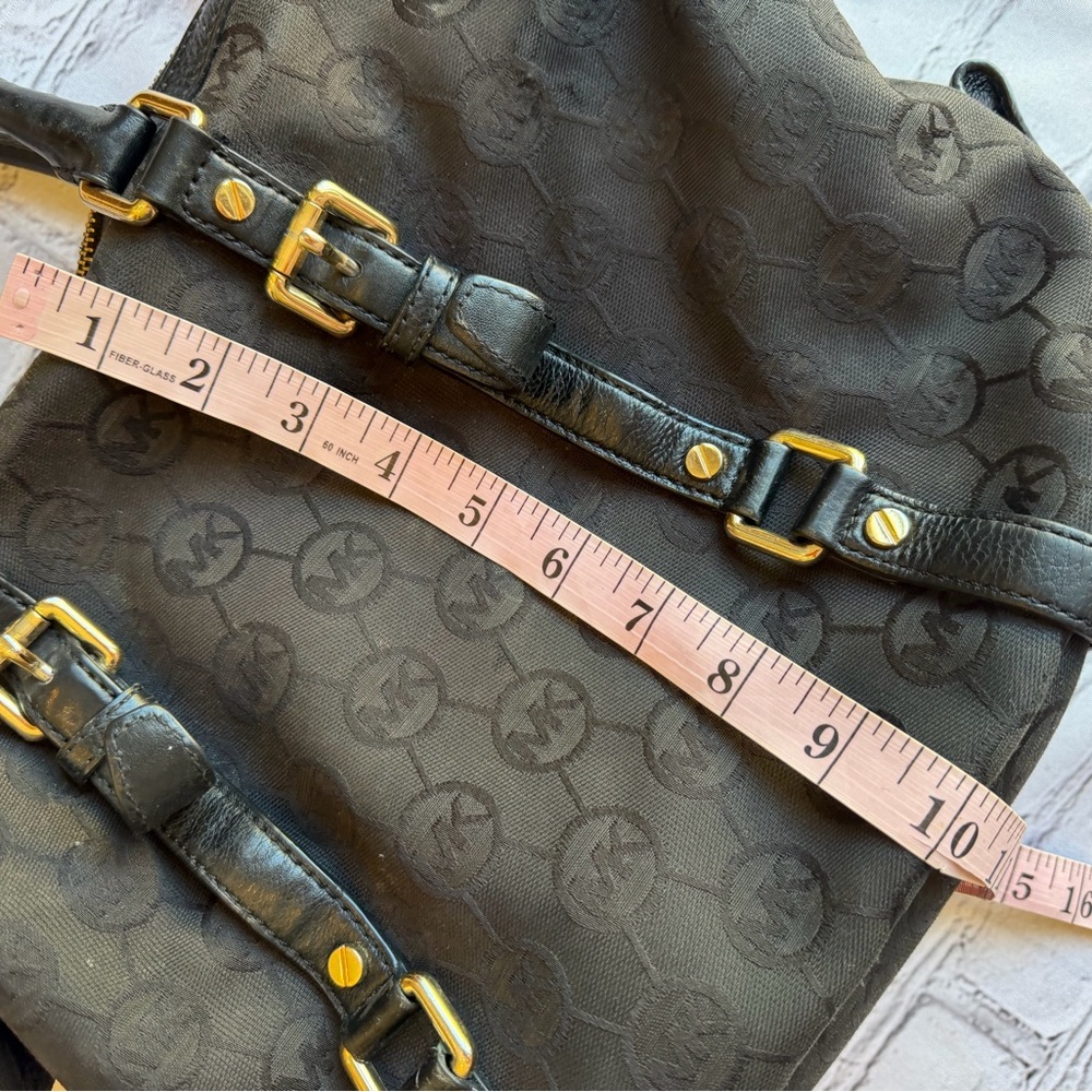 Michael Kors BEDFORD Small Satchel MK Monogram Jacquard Black Y2k Tote Logo - Picture 8 of 16
